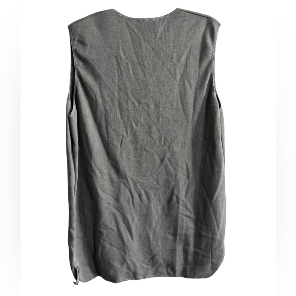 Marchetta Open Front Tie Vest Gray Women’s Large NWT Minimalist USA - Picture 2 of 8